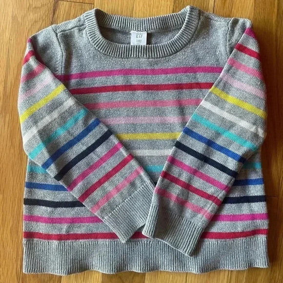 GAP girls rainbow stripe sweater size 5 - Picture 1 of 5